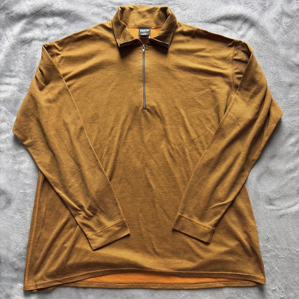 VTG Patagonia Capilene Midweight 1/4 Zip XL Orange Stripe Made In USA